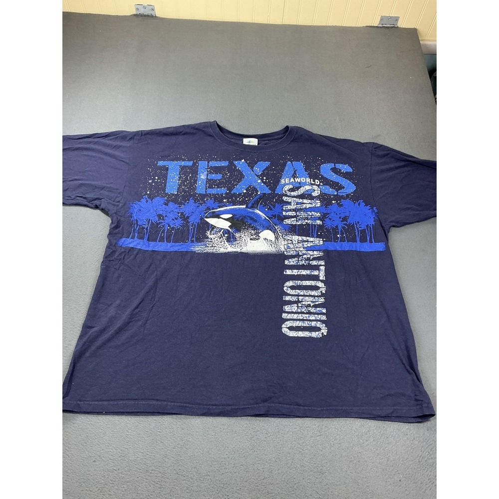 Vintage SeaWorld Shirt Mens 3XL Blue Texas San Antonio Orca AOP T-Shirt Souvenir